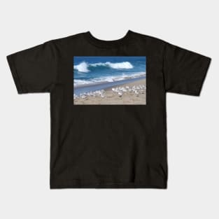 Pacific Ocean and Sanderlings Kids T-Shirt